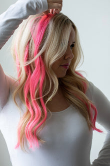  Electric Pink Real Hair Clip-In