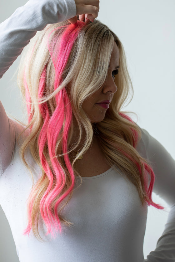 Electric Pink Clip-in Extensions Bundle 4PC